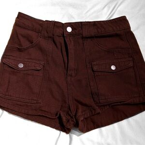 SHEIN EZwear High Waist Flap Pocket Denim Shorts